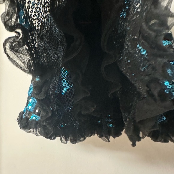 Monster High Sequin Tutu Skirt (black and blue sequins) with MH logo patch OSFA - Picture 4 of 4